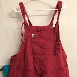 Lucy & Yak Cotton Dungarees in Maroon